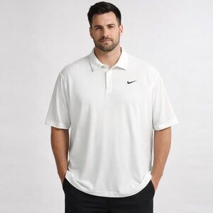 Nike Tiger Woods Collection Polo Shirt Men’s XL White Dri-Fit Golf Athletic